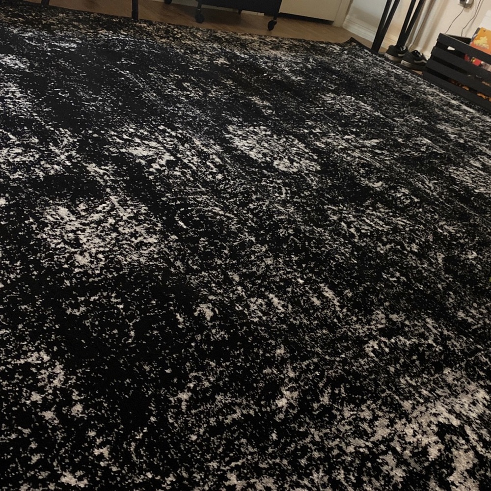 Black Floral Area Rug